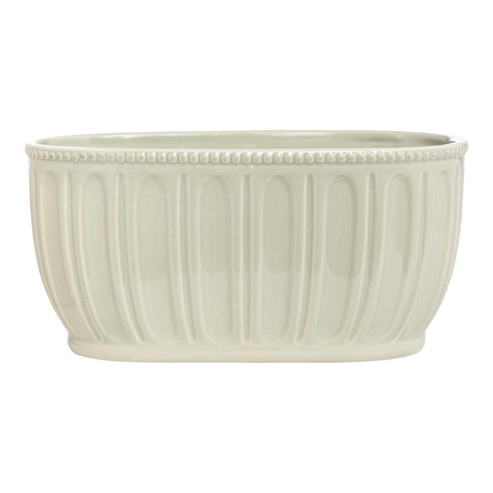 VASO CERAMICA OVALE CM.25,5x13x12,5 VERDE